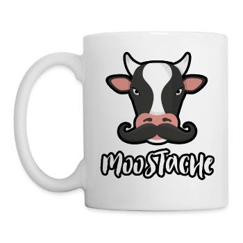 Vache Moostache - Vache avec moustache - Mug blanc - blanc - Gauche