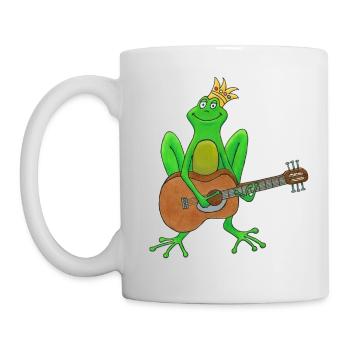 Froschkönig spielt Gitarre - Tasse - Weiß - Links