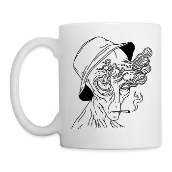 Rauchen - Tasse - Weiß - Links