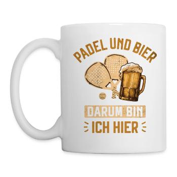 Padel and Beer Paddle Tennis Papà Padelista - Mug - white - Left