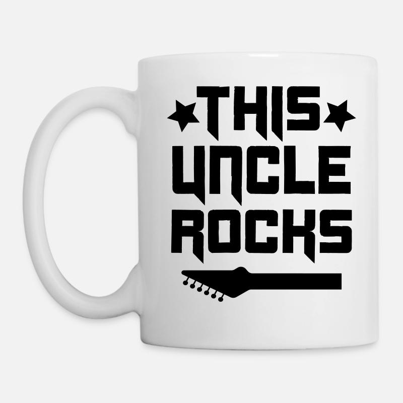 Bester cooler Onkel rockt Geschenk cool lustig - Tasse - Weiß