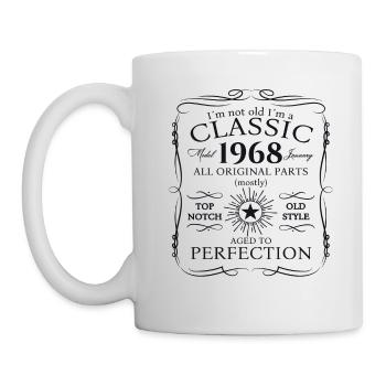 Born 1968 January 55th birthday Gift man - Mug - white - Left
