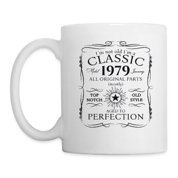 Born 1979 January 44th birthday Gift man - Mug - white - Left
