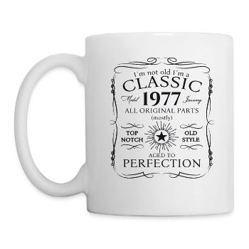 Born 1977 January 46th birthday Gift man - Mug - white - Left