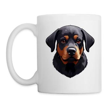Adorable Rottweiler puppy - Mug - white - Left