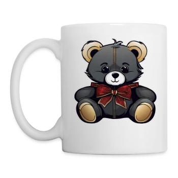 Ours en peluche mignon avec noeud - Mug blanc - blanc - Gauche