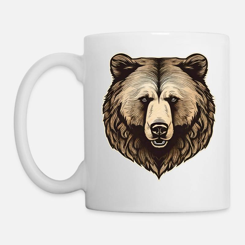 Ours fier dans un style rétro - Mug blanc - blanc