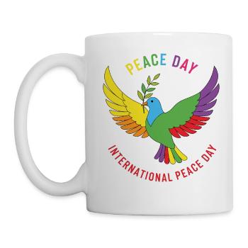 Peace Day Rainbow Dove - Mug - white - Left