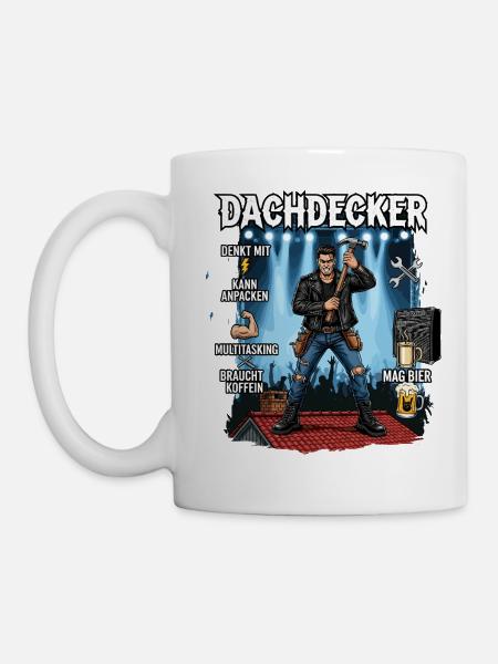 Der Dachdecker - Tasse - Weiß