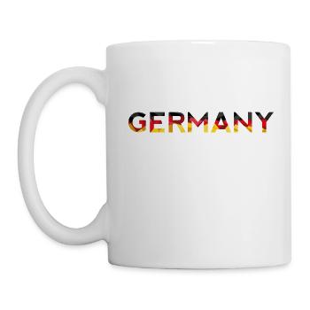Germany Deutschland Poly Art Design Schriftzug - Tasse - Weiß - Links