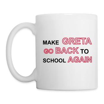Make Greta go back to School again. Auto, Diesel. - Tasse - Weiß - Links
