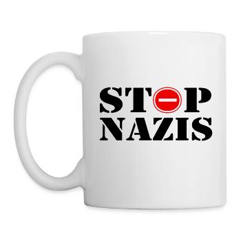 Stop Nazis - Tasse - Weiß - Links