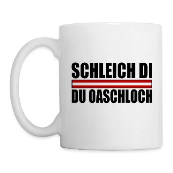schleich di du oaschloch - Tasse - Weiß - Links