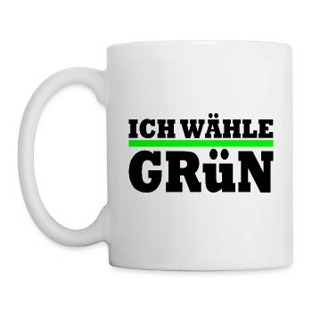 Ich wähle grün - Tasse - Weiß - Links
