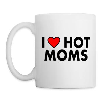 I love hot moms - Tasse - Weiß - Links