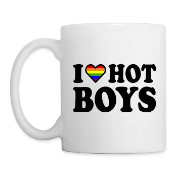 I love hot boys - Mug - white - Left