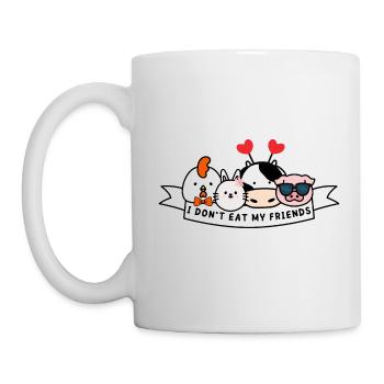 Freunde kein Futter Herbivore Vegan Tierliebe - Tasse - Weiß - Links