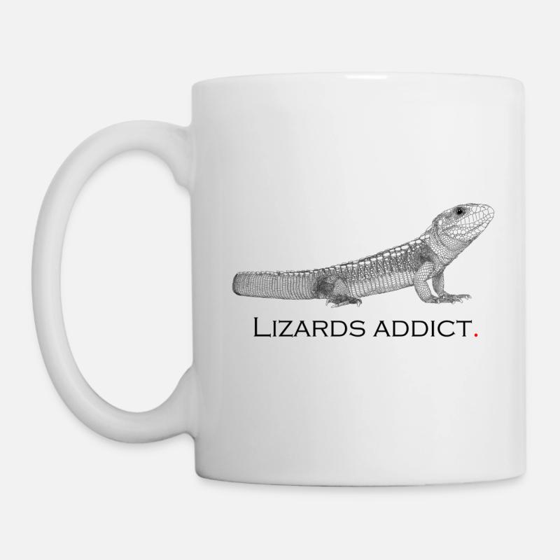 Eidechsen-süchtig - Tasse - Weiß