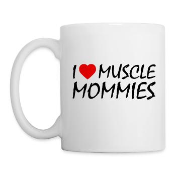 I love muscle mommies - Tasse - Weiß - Links