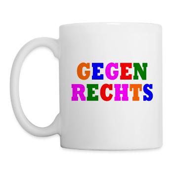 Gegen rechts - Tasse - Weiß - Links