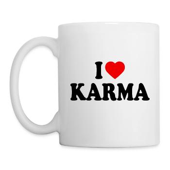I love karma - Tasse - Weiß - Links
