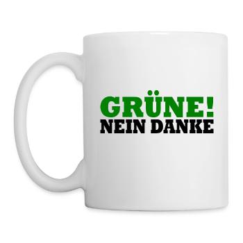 Grüne Nein Danke - Tasse - Weiß - Links