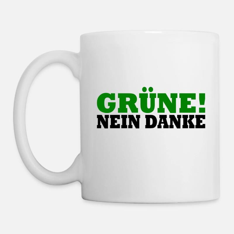 Grüne Nein Danke - Tasse - Weiß