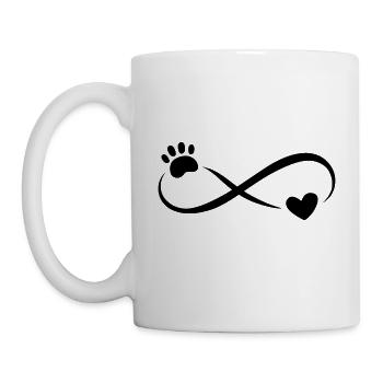 Hundeliebhaber Pfote und Herz Design - Tasse - Weiß - Links