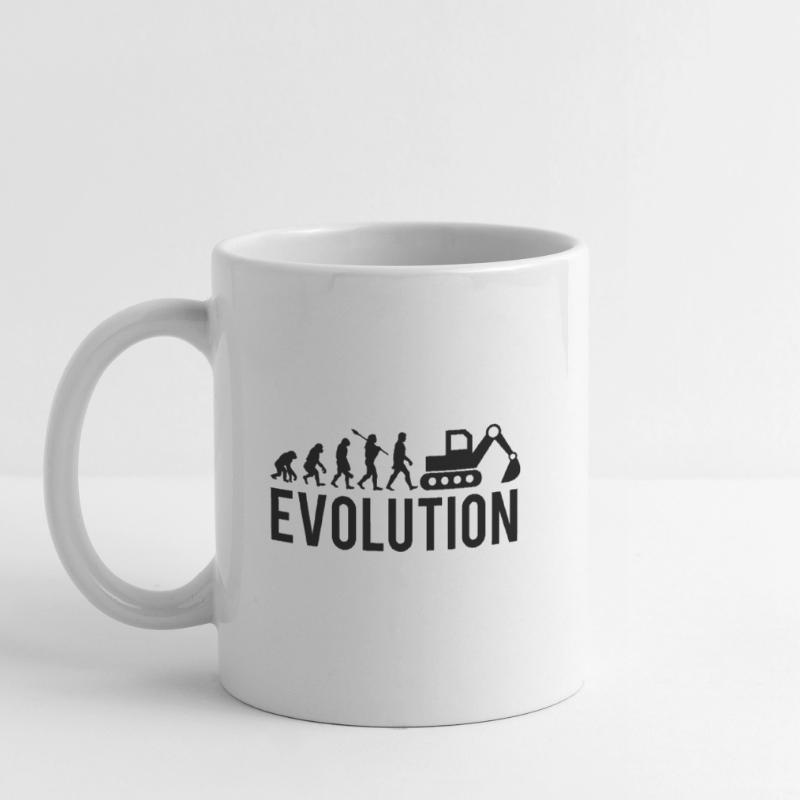 Bagger Baustelle Baggerfahrer Bau lustig Evolution Tasse