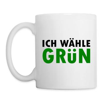 Ich wähle grün - Tasse - Weiß - Links