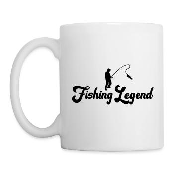 Angler Fishing Hook Fishing Rod Fish fishing legend - Mug - white - Left