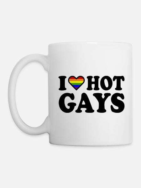 I love hot gays - Tasse - Weiß
