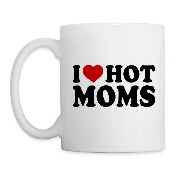 I love hot moms mom - Tasse - Weiß - Links
