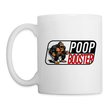 Kaffee Toiletten Booster – Bereit fürs Gym - Tasse - Weiß - Links