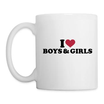 I love boys and girls - Mug - white - Left