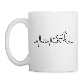 Horse Heartbeat Rider Rider Equestrian Sport Horses - Mug - white - Left