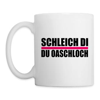 Schleich di du oaschloch - Tasse - Weiß - Links