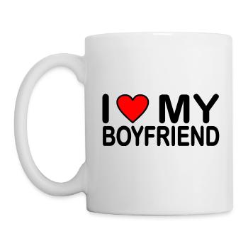 I love my boyfriend - Mug blanc - blanc - Gauche