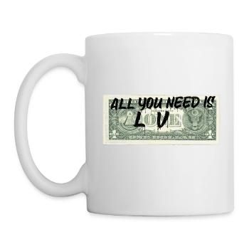 Tout ce dont vous avez besoin, c’est d’argent - Mug blanc - blanc - Gauche