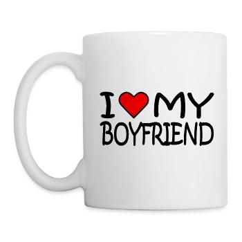 I love my boyfriend - Tasse - Weiß - Links