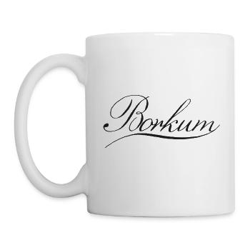 Borkum Schriftzug - Tasse - Weiß - Links