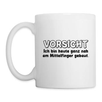 Vorsicht - Tasse - Weiß - Links