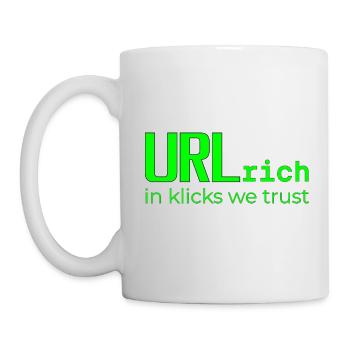 URLrich-in klicks we trust - Tasse - Weiß - Links