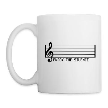 Geniesse die Ruhe Musiknote Shirt Geschenk Idee - Tasse - Weiß - Links