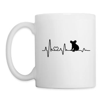 Koala Australien EKG Herzschlag Koalabär Liebe - Tasse - Weiß - Links