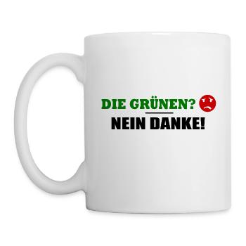 Die grünen nein danke - Tasse - Weiß - Links