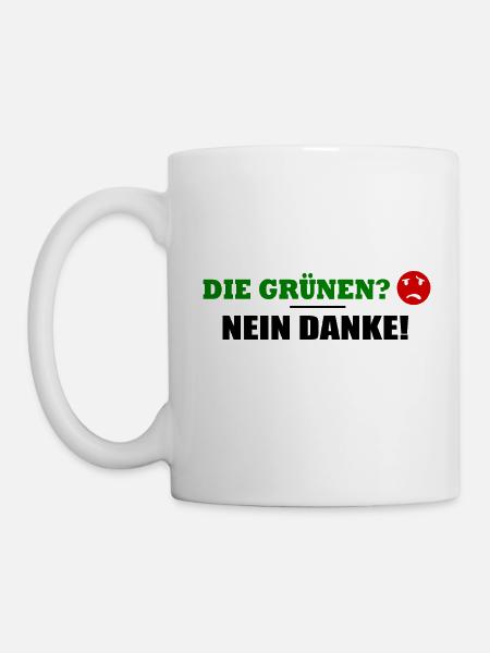 Die grünen nein danke - Tasse - Weiß