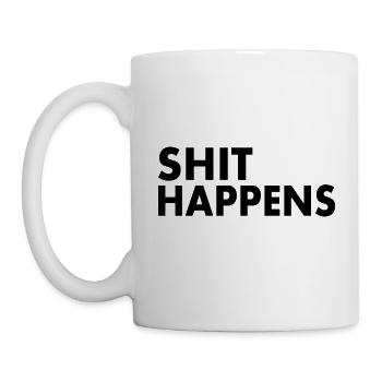 Shit happens - Tasse - Weiß - Links