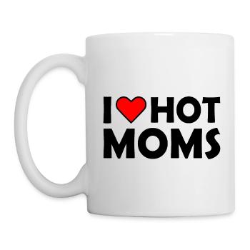 I love hot moms - Tasse - Weiß - Links