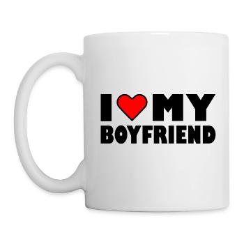 I love my boyfriend - Mug blanc - blanc - Gauche